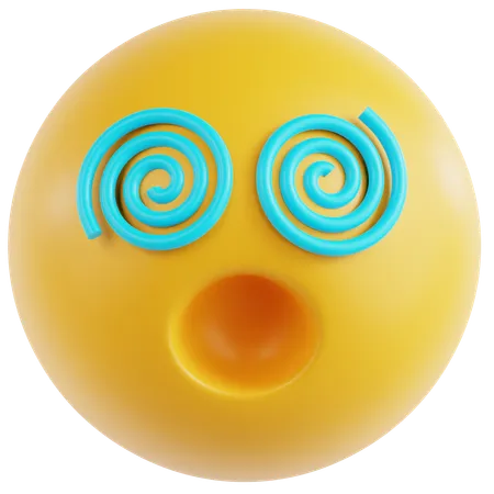 Face with spiral Eyes  3D Icon