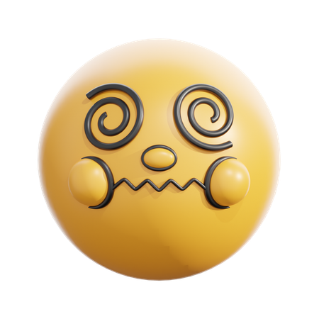 Face with spiral eyes  3D Icon