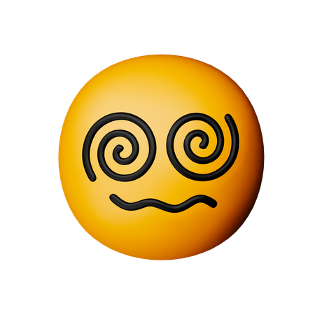 Face with spiral eyes  3D Icon