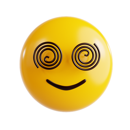 Face with spiral Eyes Emoji  3D Icon
