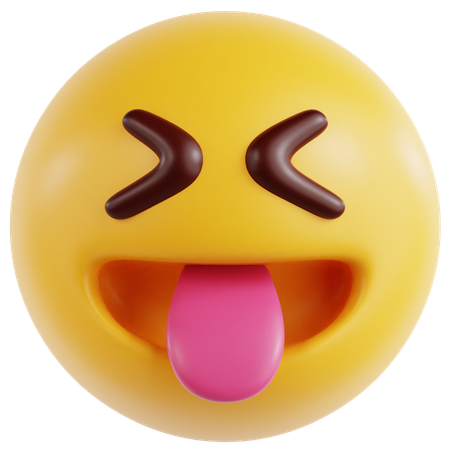 Face With Stuck Out Tongue And Tightly Closed Eyes  3D Icon