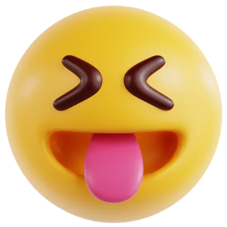 Face With Stuck Out Tongue And Tightly Closed Eyes  3D Icon