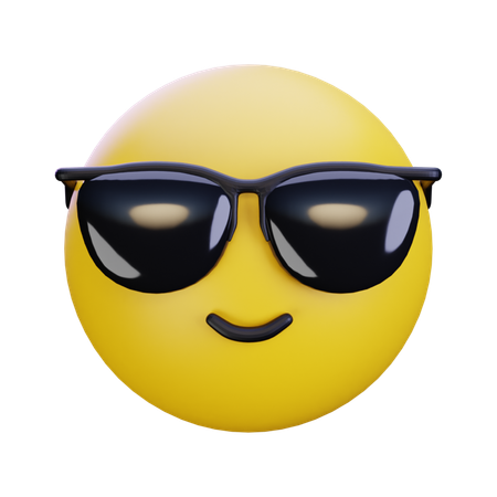 Face With Sunglass Emoticon  3D Icon
