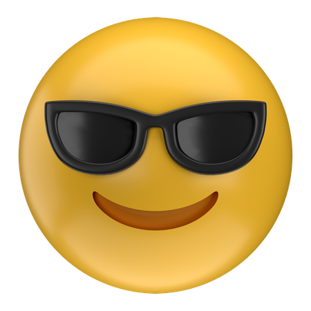 Face With Sunglasses Emoji  3D Icon