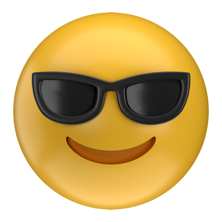 Face With Sunglasses Emoji  3D Icon