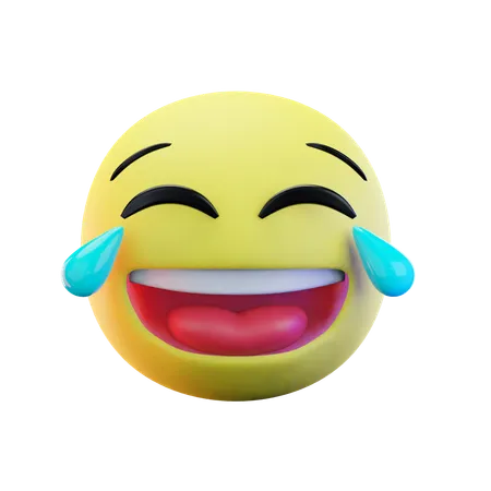 3 D Render Face With Tears Of Joy Emoji 3 D Illustration 3D Icon