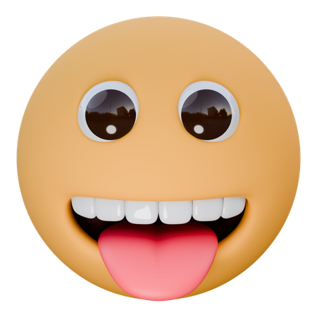 Face with tongue  3D Icon