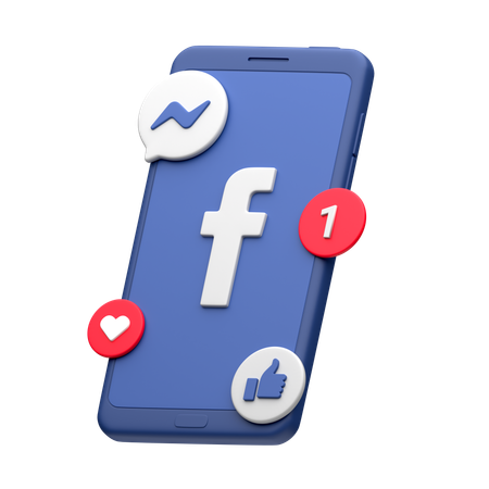 スマートフォンのFacebook  3D Icon