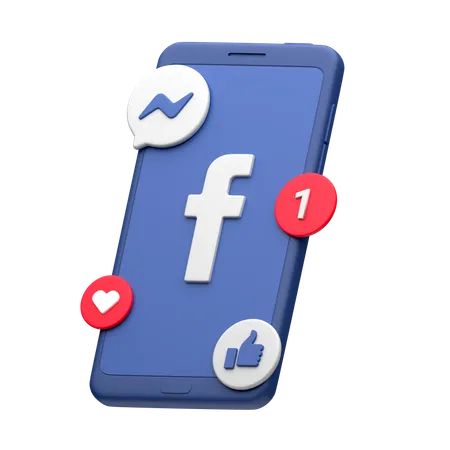 Facebook no smartphone  3D Icon