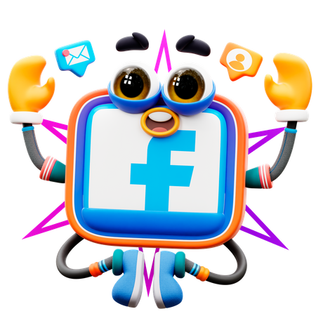 Facebook Sticker  3D Illustration