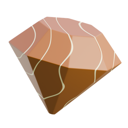 Faceted Brown Diamond  3D Icon
