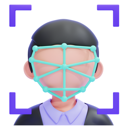Facial Recognition  3D Icon