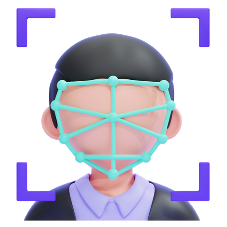 Facial Recognition  3D Icon