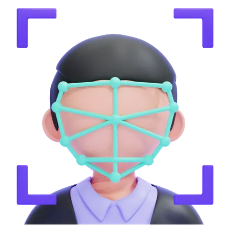Facial Recognition  3D Icon