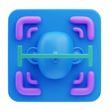 Facial Recognition  3D Icon