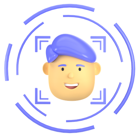 Facial Recognition  3D Icon