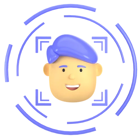 Facial Recognition  3D Icon