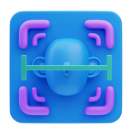 Facial Recognition  3D Icon