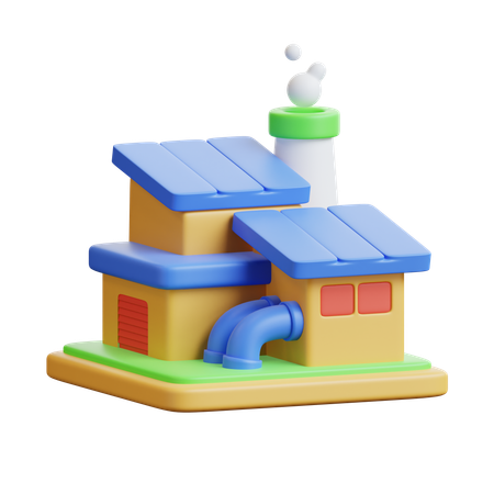 工場  3D Icon