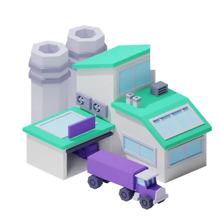 Factory  3D Icon