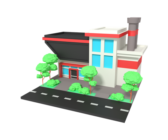 Factory  3D Illustration