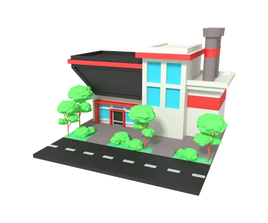 Factory  3D Illustration