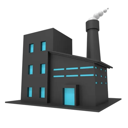 3 D Icon Of Factory Building 3D Icon