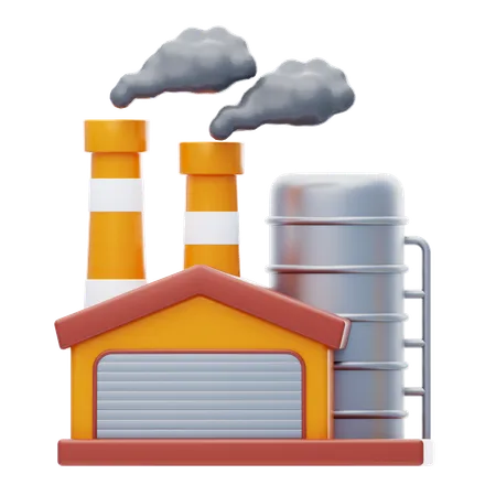 Factory Building  3D Icon