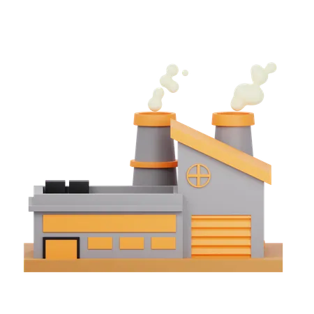 Factory Building  3D Icon