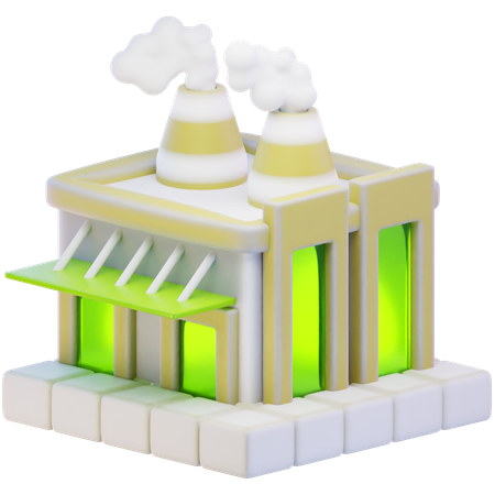 Factory Building  3D Icon