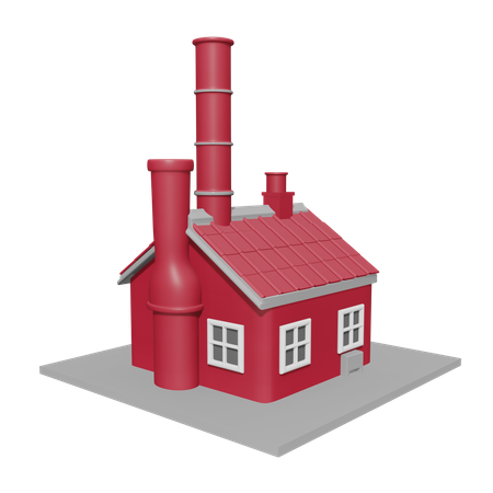 Factory Building  3D Icon