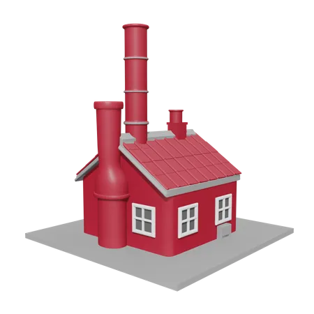 Factory Building  3D Icon