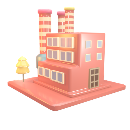 Factory Building  3D Icon