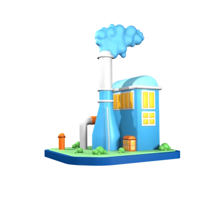 Factory Building  3D Icon