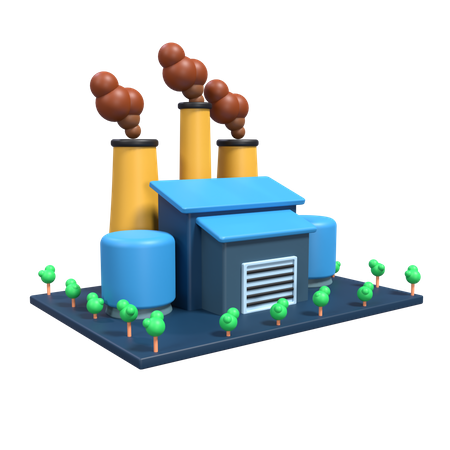 Factory Building  3D Icon