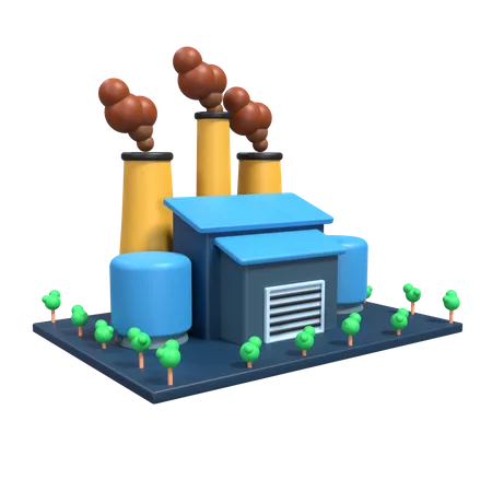 Factory Building  3D Icon