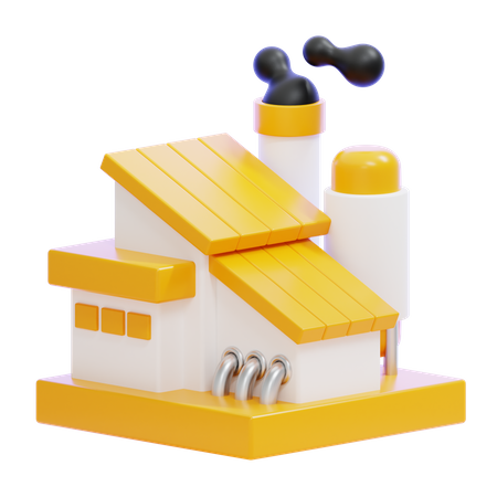 Factory Building  3D Icon