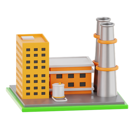 Factory Building  3D Icon