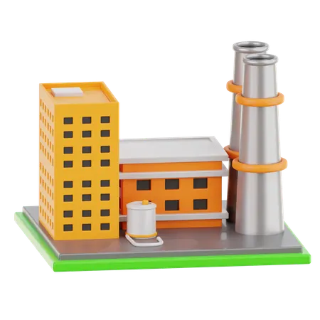 Factory Building  3D Icon