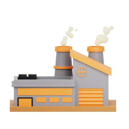 Factory Building  3D Icon