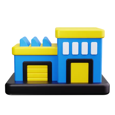 Factory Building  3D Icon