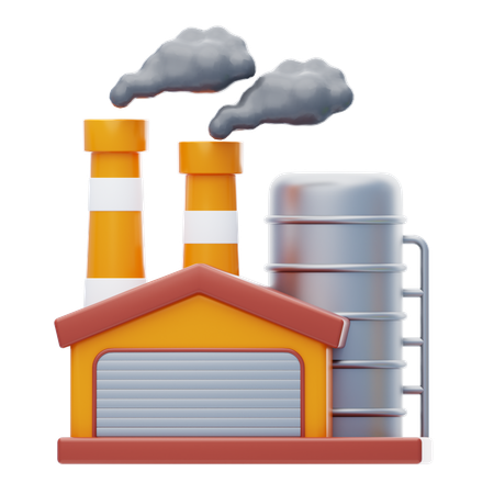 Factory Building  3D Icon