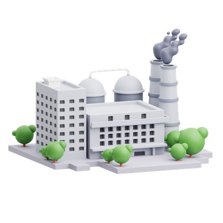 Factory Building 3D Illustration