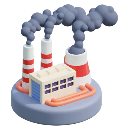 Factory Emissions  3D Icon