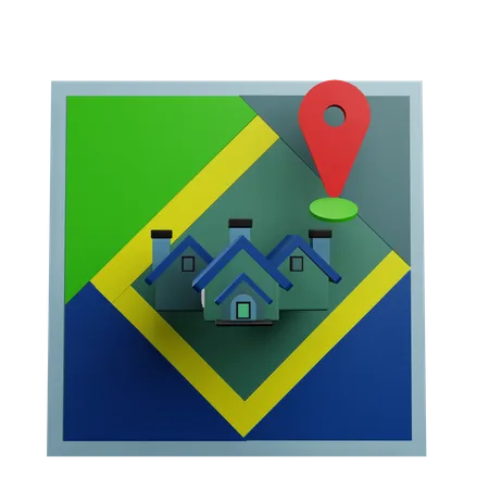 Factory Pin Location  3D Icon