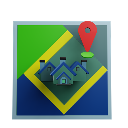 Factory Pin Location 3D Icon