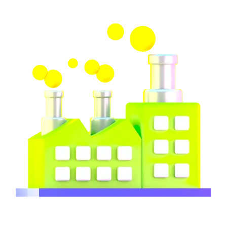 Factory Pollution  3D Icon