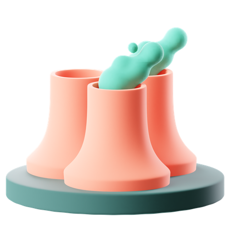 Factory Pollution  3D Icon