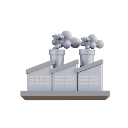 Factory Pollution  3D Icon