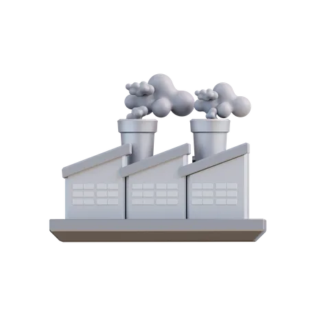 Factory Pollution  3D Icon